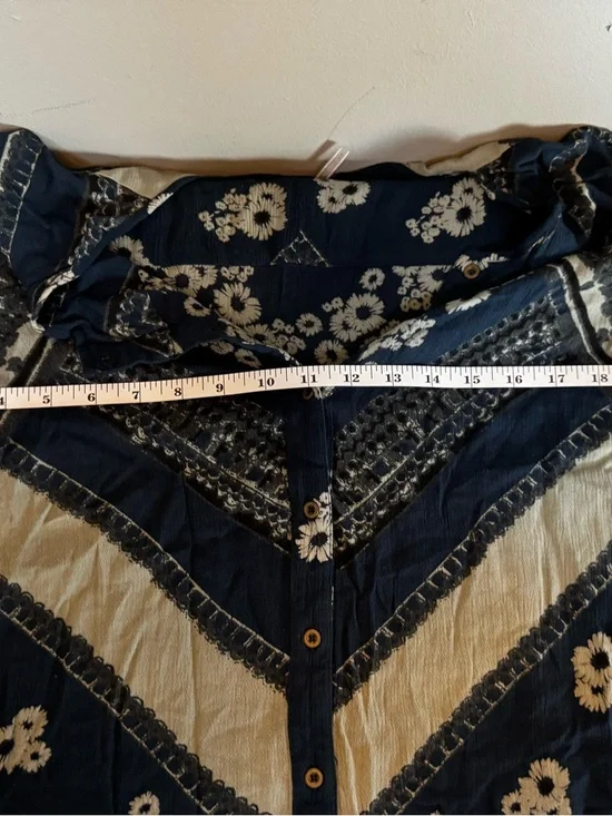 Free People Black Floral Tiered Boho Mini Dress - Picture 8 of 8